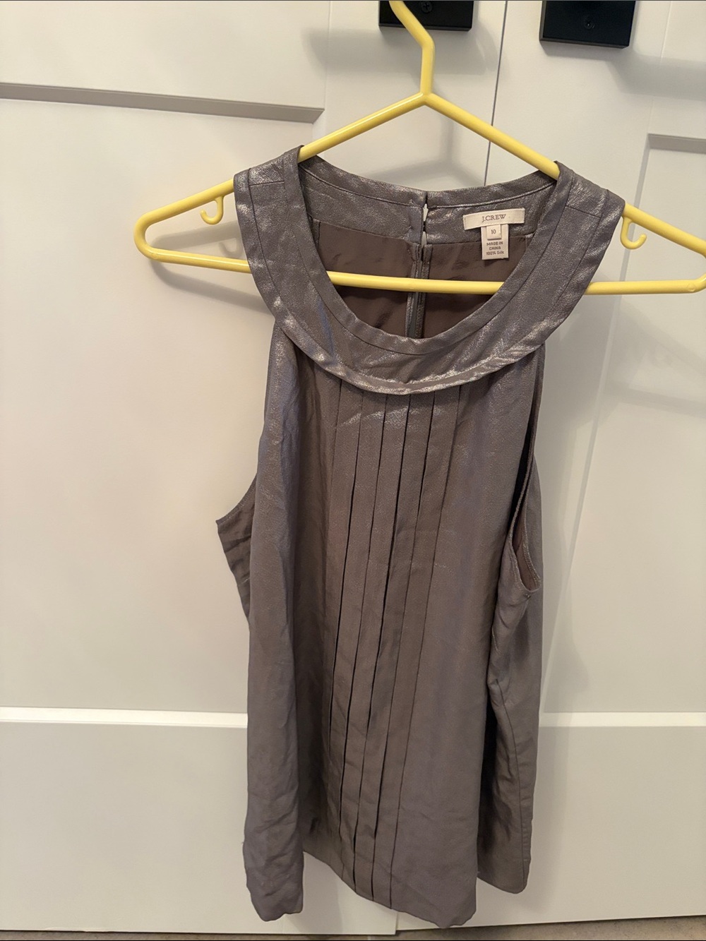 J Crew Metallic Silk Top